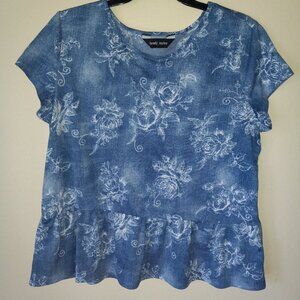 BRODY MYLES Rose-Print Top Women's L